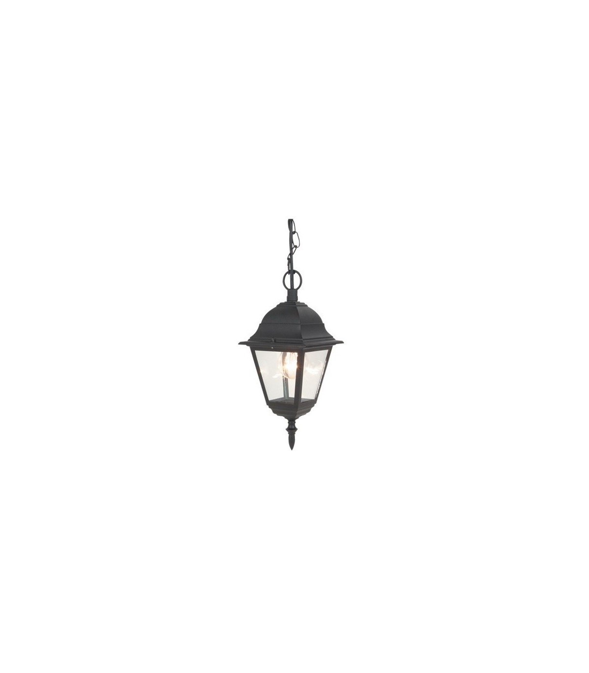 Farol aluminio colgante E27 IP44 Negro