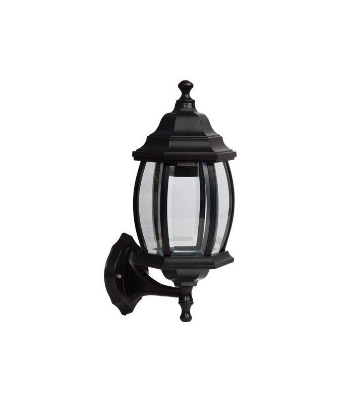 Farol aluminio brazo por abajo E27 IP44 Negro. SERIE ALEJANDRA