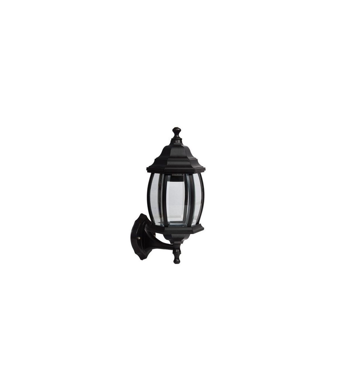Farol aluminio brazo por abajo E27 IP44 Negro. SERIE ALEJANDRA