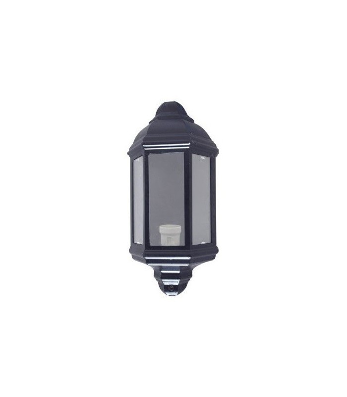 Farol aluminio pared E27 IP44 Negro. SERIE LUCIERNAGA