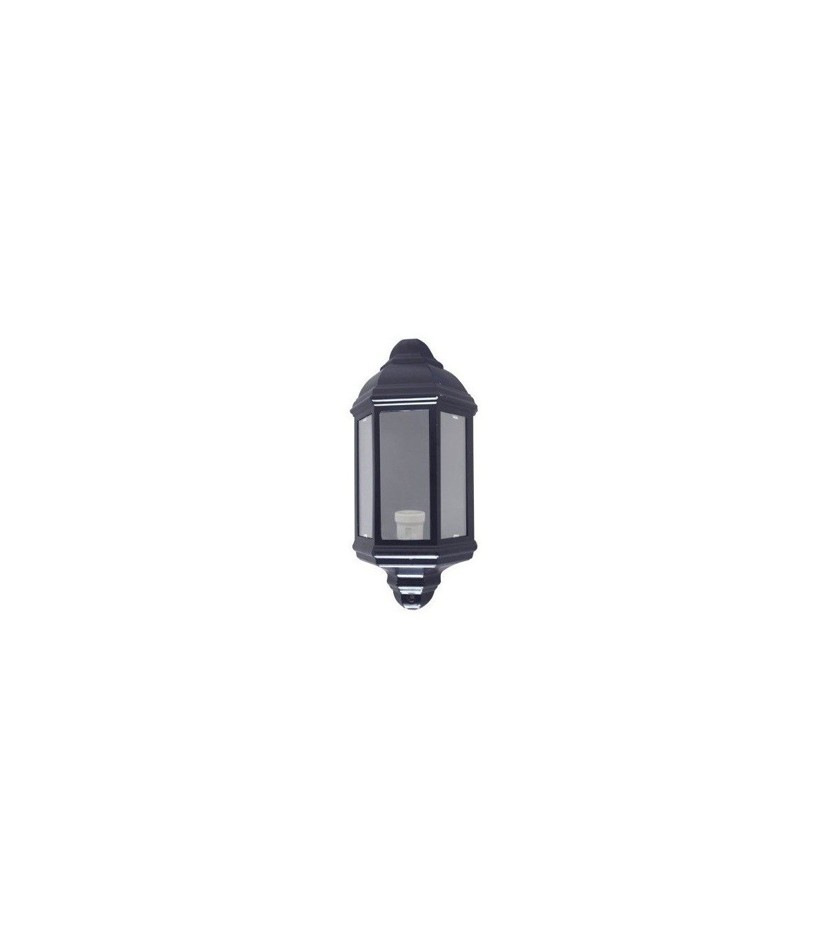 Farol aluminio pared E27 IP44 Negro. SERIE LUCIERNAGA