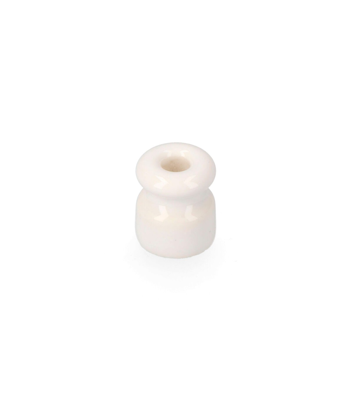 Aislador Porcelana para Cable Trenzado Blanco