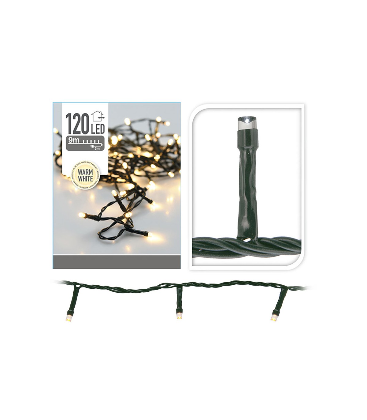 Guirnalda 120 Led Fija 12m IP44 3000K