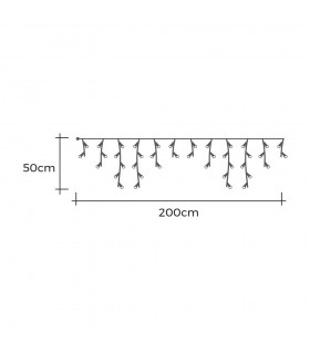 Cortina Led Icicle con Programador 0.72W 200x50cm IP44 3000K
