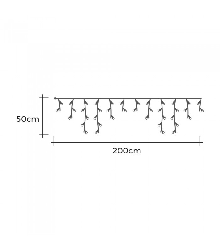 Cortina Led Icicle con Programador 0.72W 200x50cm IP44 3000K