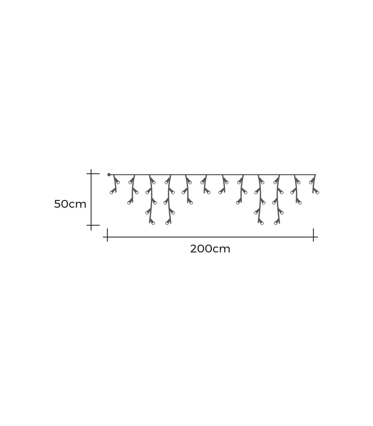Cortina Led Icicle con Programador 0.72W 200x50cm IP44 3000K