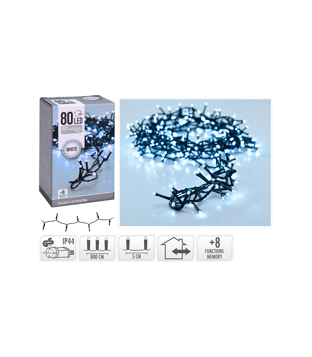 Guirnalda 80 Led Multifunción 8m IP44 3000K / 6000K / RGB