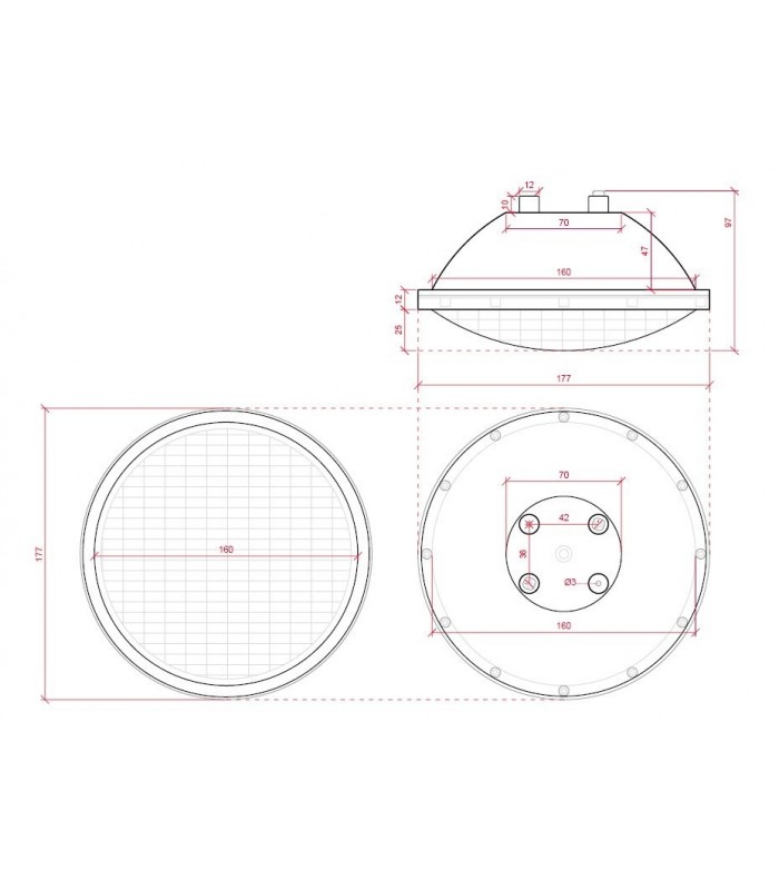 Foco LED Piscina PAR56 25W AC 12V 2.300Lm 120º IP68 4500K