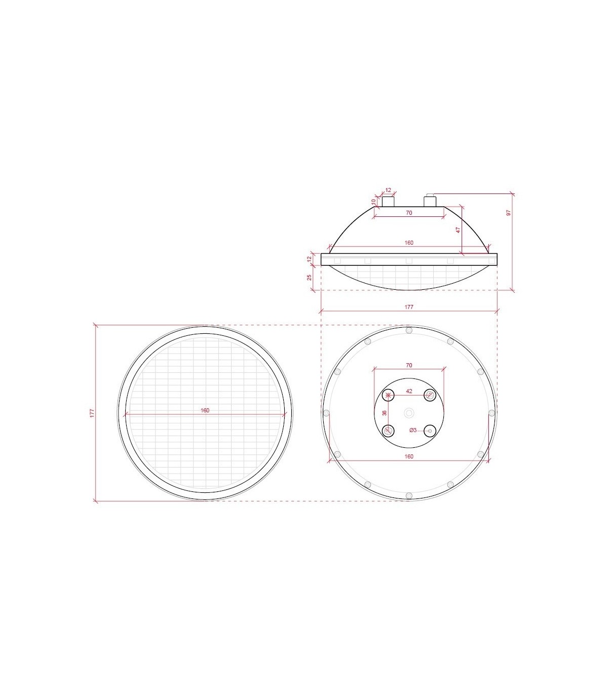 Foco LED Piscina PAR56 25W AC 12V 2.300Lm 120º IP68 4500K