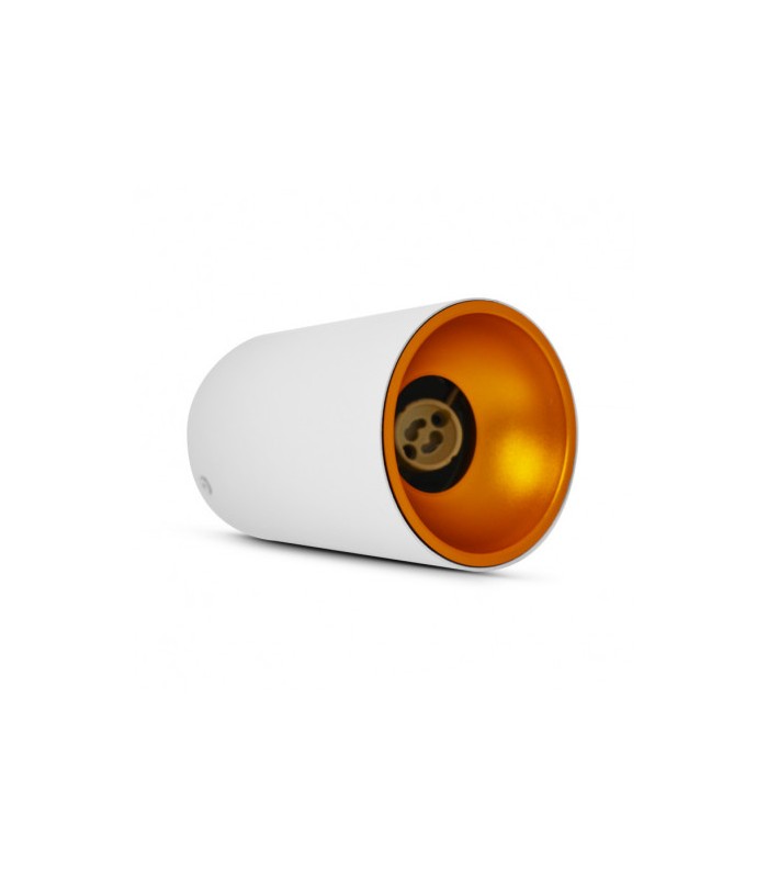 Aplique Superficie Cilindro GU10 Blanco / Dorado