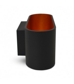 Aplique Pared Ovalado 1xG9 IP20 Negro / Oro