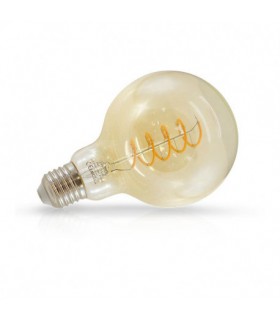 Bombilla Led Filamentos Espiral G95 4W 260Lm 300º E27 2700K