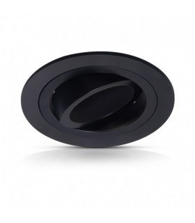 Aro Empotrable Basculante LIso Redondo Negro