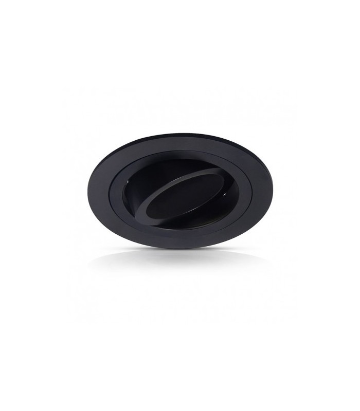 Aro Empotrable Basculante LIso Redondo Negro
