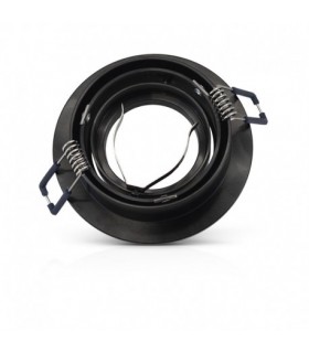 Aro Empotrable Basculante LIso Redondo Negro