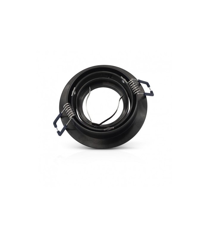Aro Empotrable Basculante LIso Redondo Negro