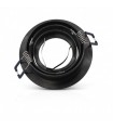 Aro Empotrable Basculante LIso Redondo Negro