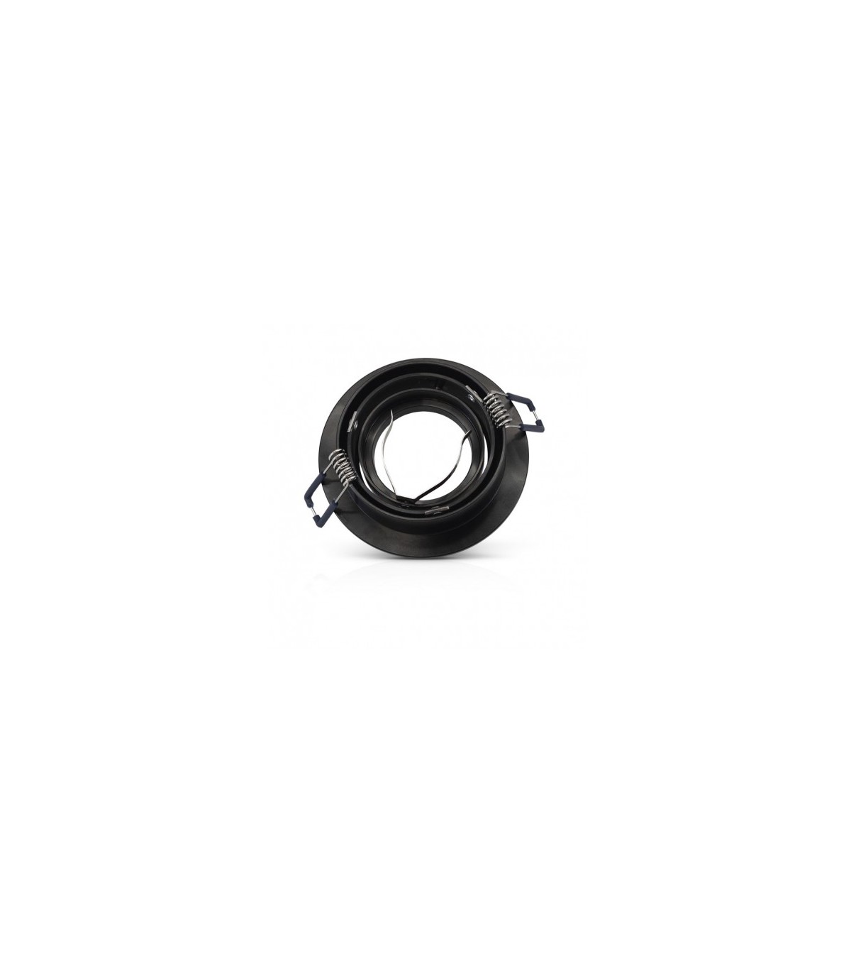 Aro Empotrable Basculante LIso Redondo Negro