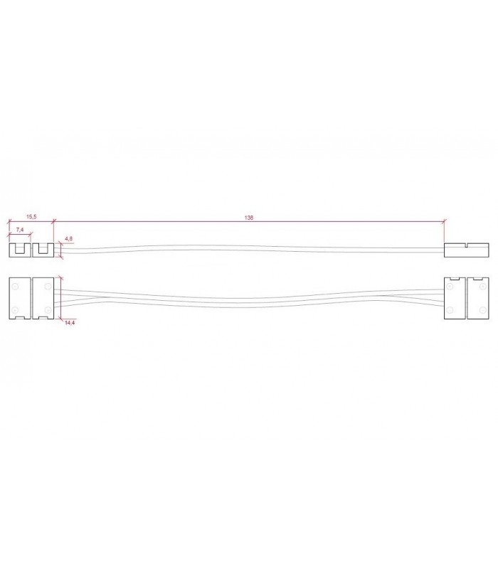 Ficha con cable para unir tiras de LED 10mm