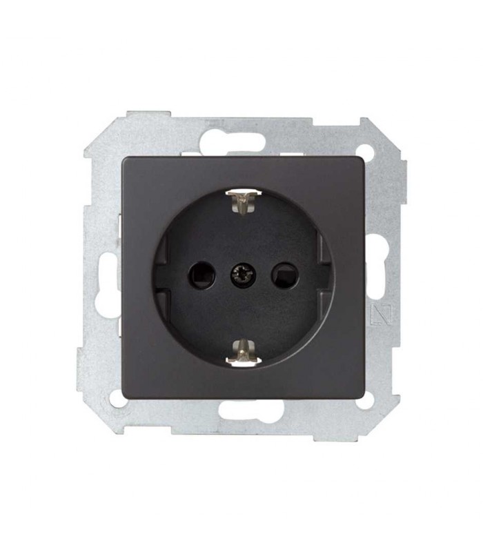 Base Schuko 16A Embornamiento Tornillo Negro Simon 82 Concept