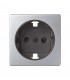 Tapa Enchufe Schuko 2P + TT + LAT Aluminio Simon 82