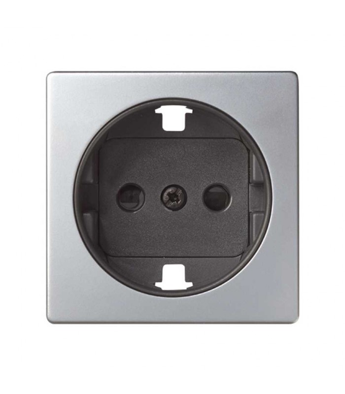 Tapa Enchufe Schuko 2P + TT + LAT Aluminio Simon 82