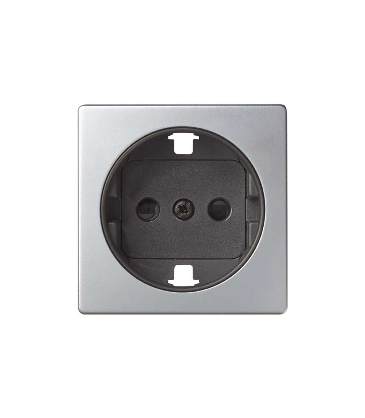 Tapa Enchufe Schuko 2P + TT + LAT Aluminio Simon 82