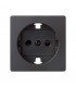 Tapa Enchufe Schuko 2P + TT + LAT Grafito Simon 82