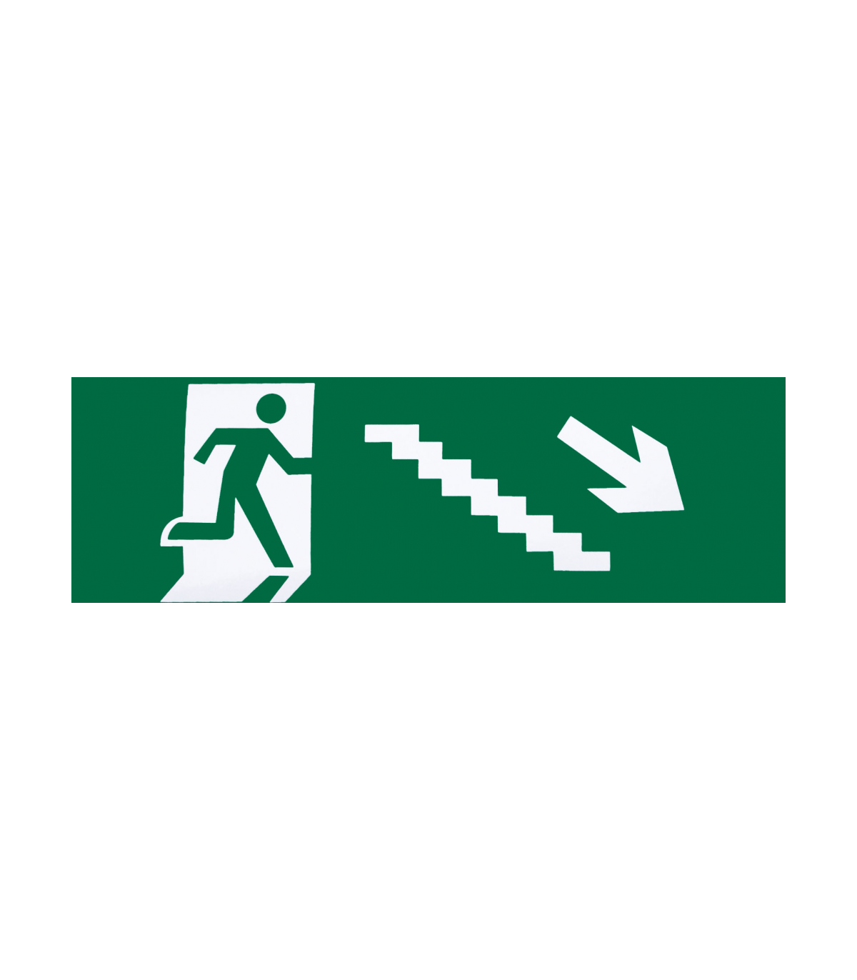 Adhesivo Salida Emergencia Escalera Derecha Bajada