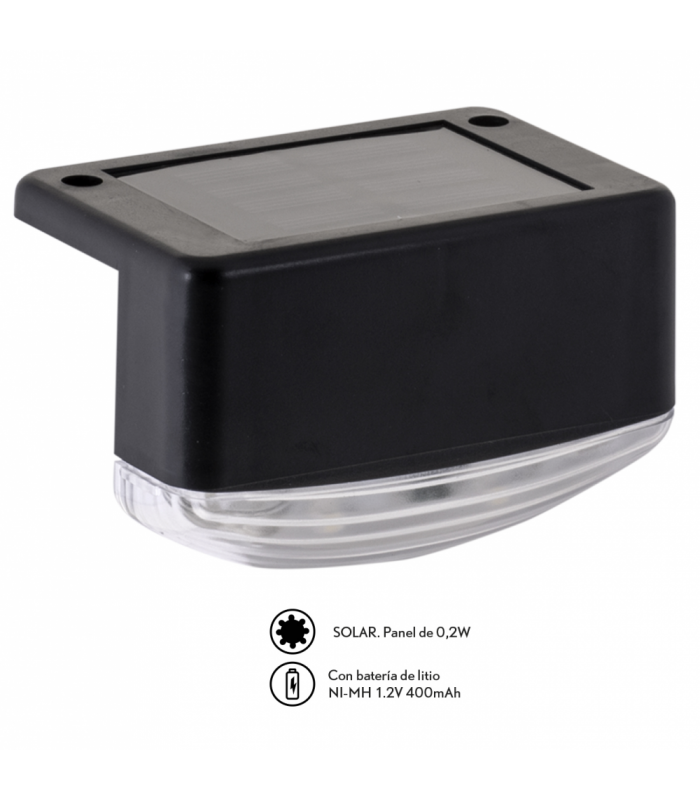 Aplique Solar Tito 0.21W 5Lm IP64 Negro 6000K