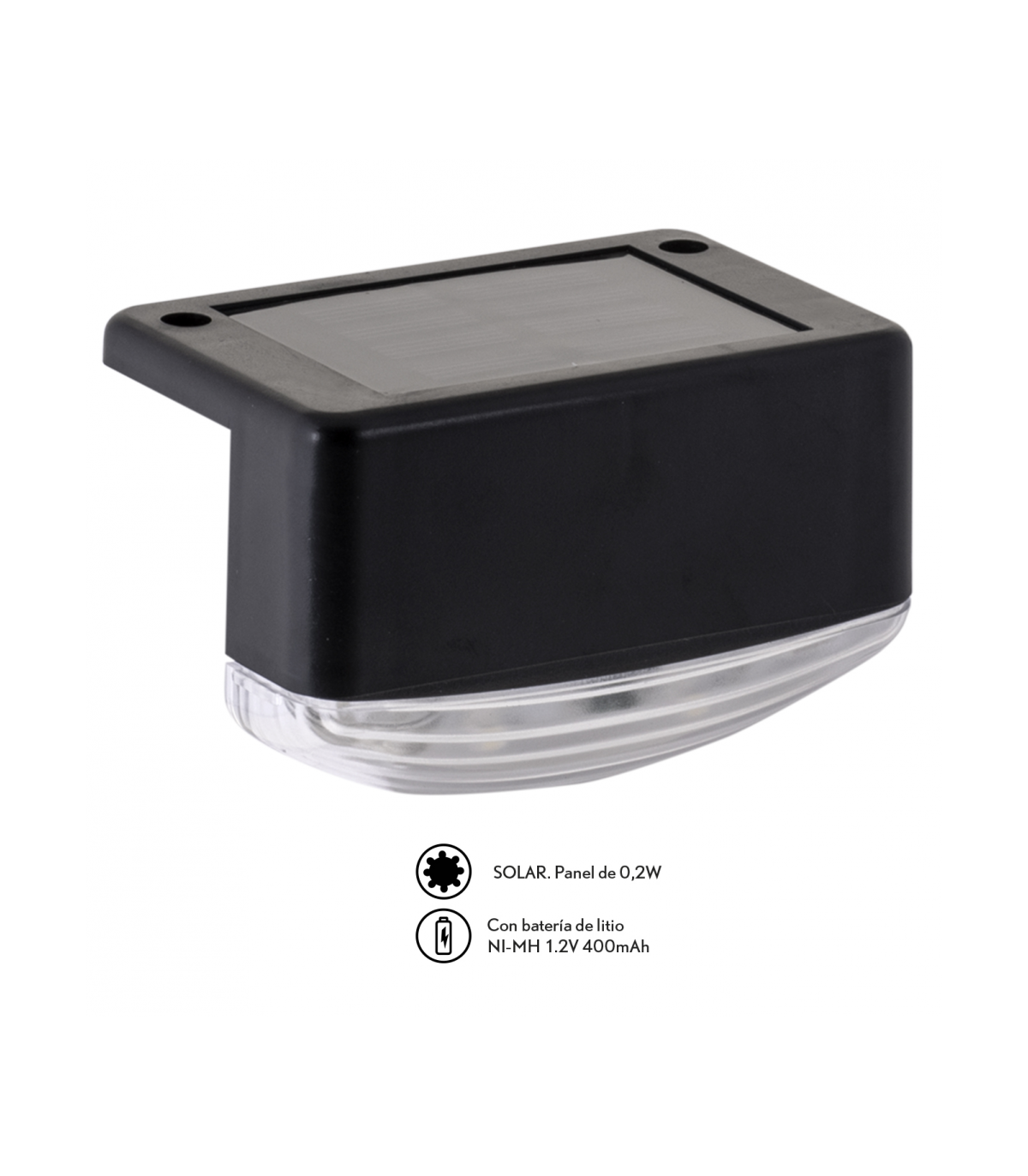 Aplique Solar Tito 0.21W 5Lm IP64 Negro 6000K