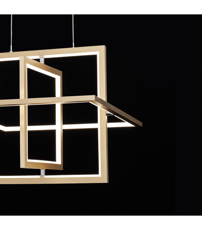 Lámpara Colgante Cubo Oro 50W 3500Lm 4000K