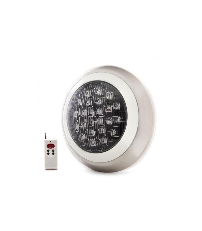 Foco de piscina LED Superficie AC 12V 24W Ø300mm  RGB con mando IP68