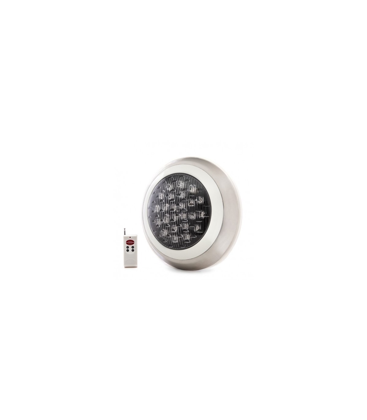 Foco de piscina LED Superficie AC 12V 24W Ø300mm  RGB con mando IP68