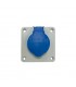 Base Schuko Empotrar con Marco IP54 Azul 16A 250VAC