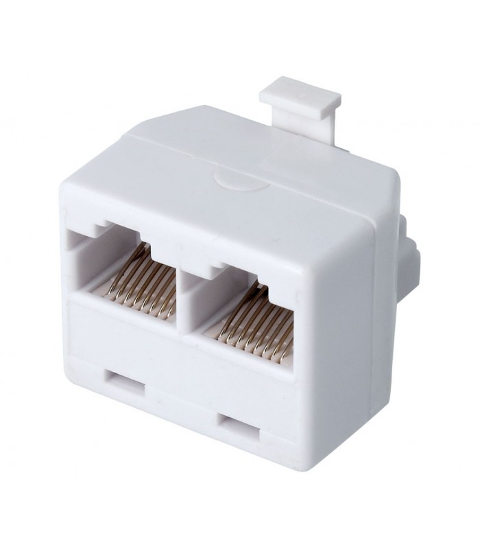 Adaptador RJ45 Macho a 2 Hembras
