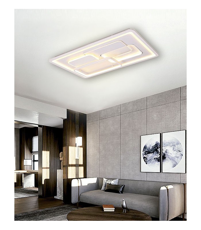 Plafón Eden Rectangular 140W 9800Lm Blanco CCT