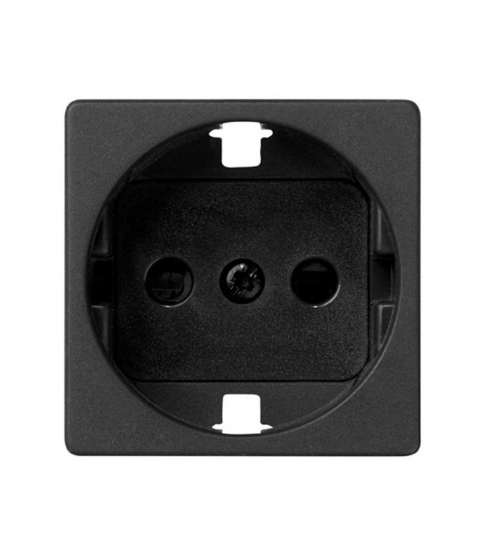 Tapa Schuko con Dispositivo Seguridad Grafito Simon 27