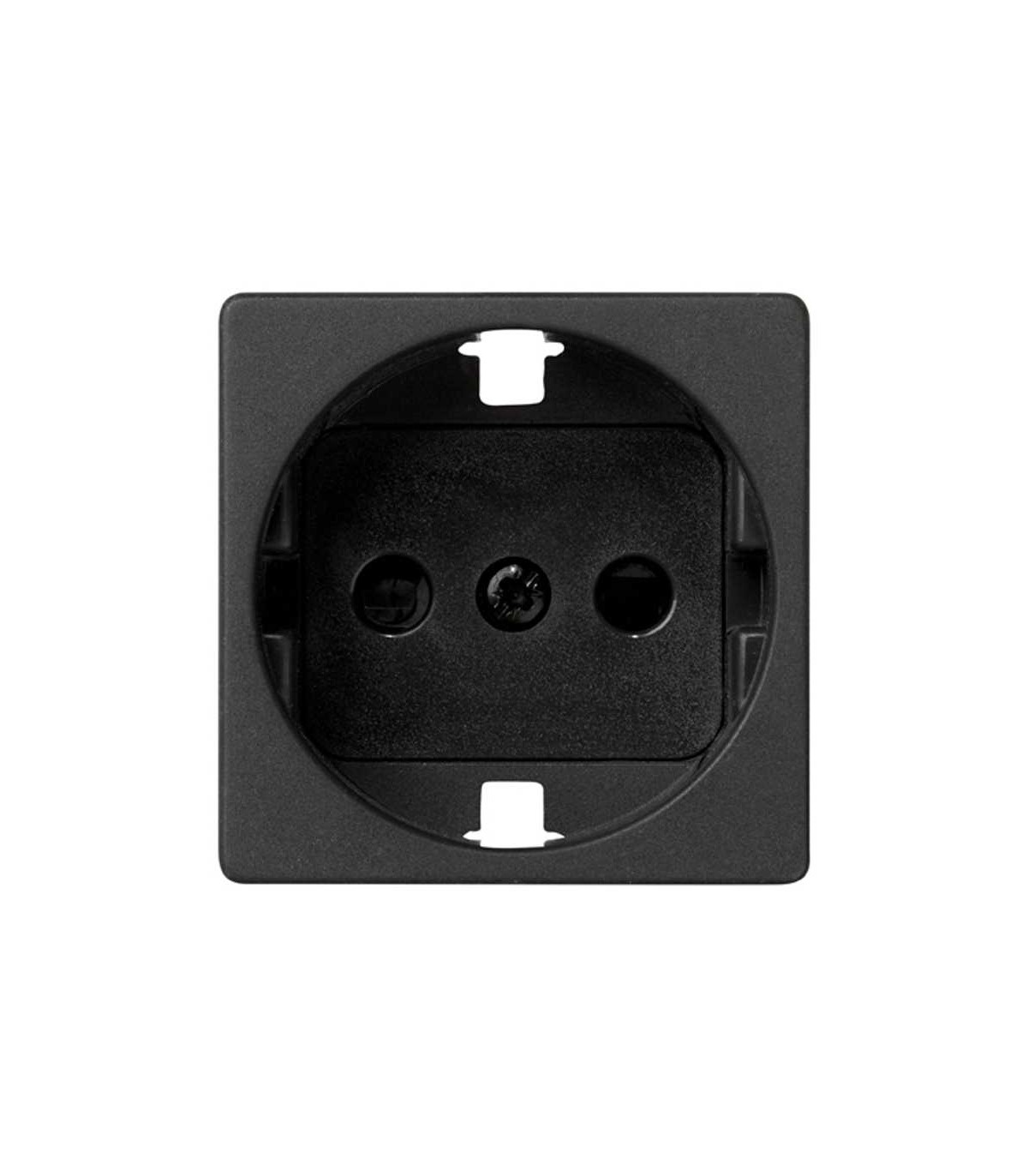 Tapa Schuko con Dispositivo Seguridad Grafito Simon 27