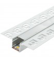 Perfil Aluminio Nisen Empotrable + Tapas + Difusor 2 Metros