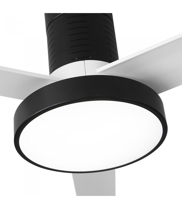 Ventilador de techo Pax Negro DC 40W 3200Lm 3 Aspas Blanco CCT