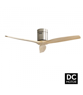 Ventilador de Techo AGUILON2 DC Níquel 3 Aspas Haya Sin Luz