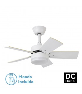 Ventilador de Techo MARTA Blanco DC 36W 3060Lm 5 Aspas Blanco/Haya CCT