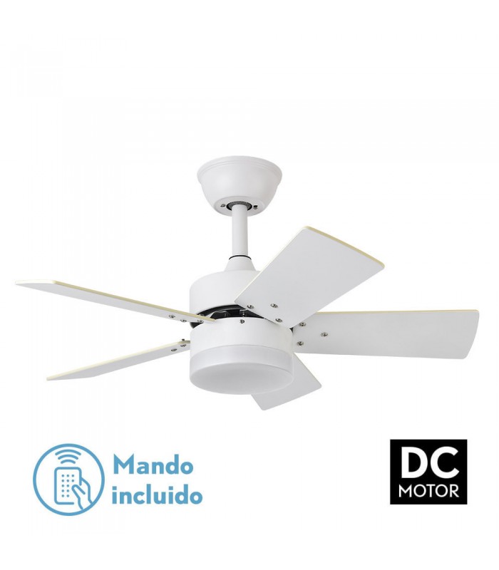 Ventilador de Techo MARTA Blanco DC 36W 3060Lm 5 Aspas Blanco/Haya CCT