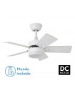 Ventilador de Techo MARTA Blanco DC 36W 3060Lm 5 Aspas Blanco/Haya CCT
