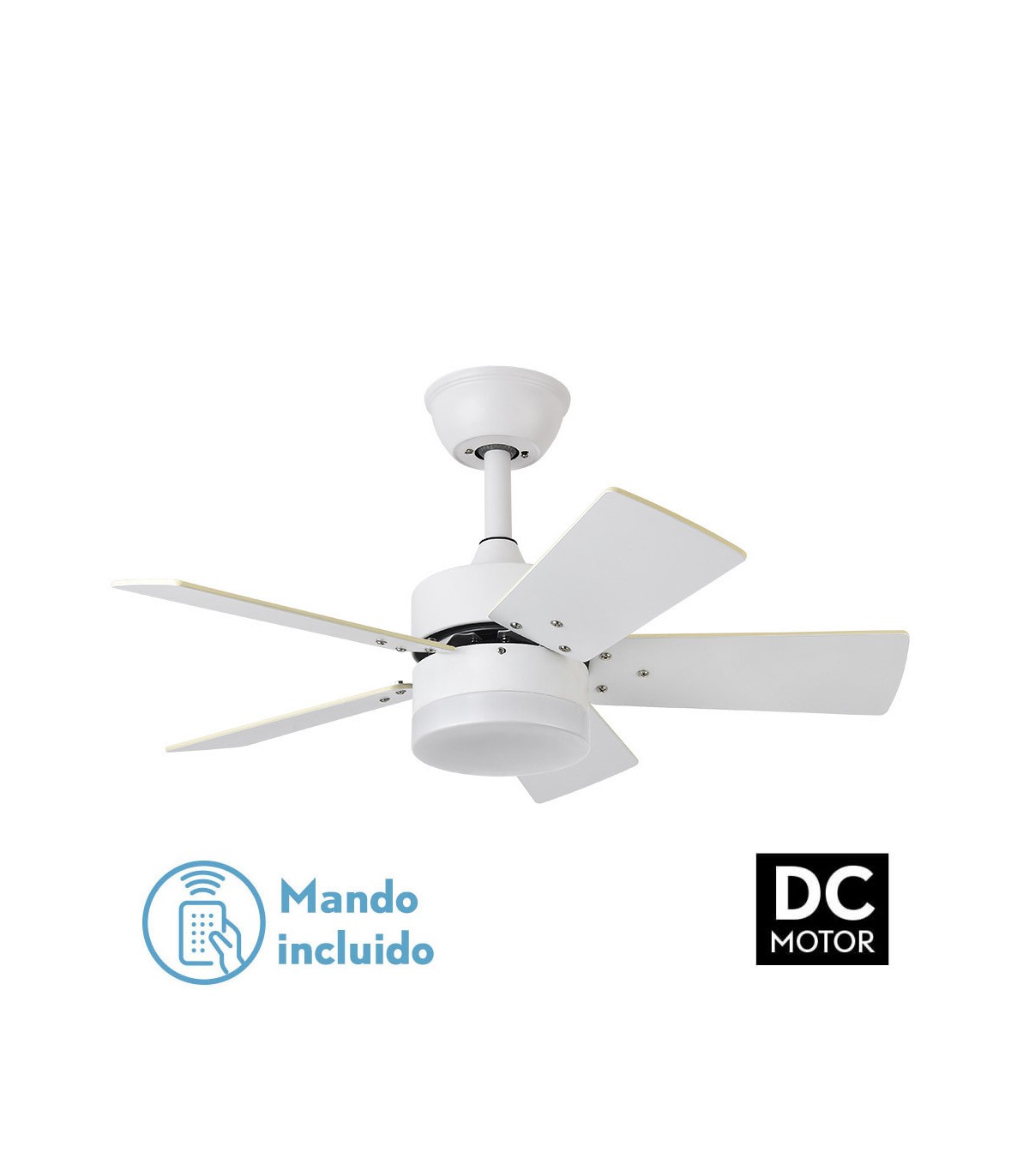 Ventilador de Techo MARTA Blanco DC 36W 3060Lm 5 Aspas Blanco/Haya CCT