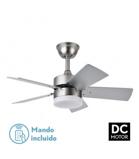 Ventilador de Techo MARTA Níquel DC 36W 3060Lm 5 Aspas Haya/Plata CCT