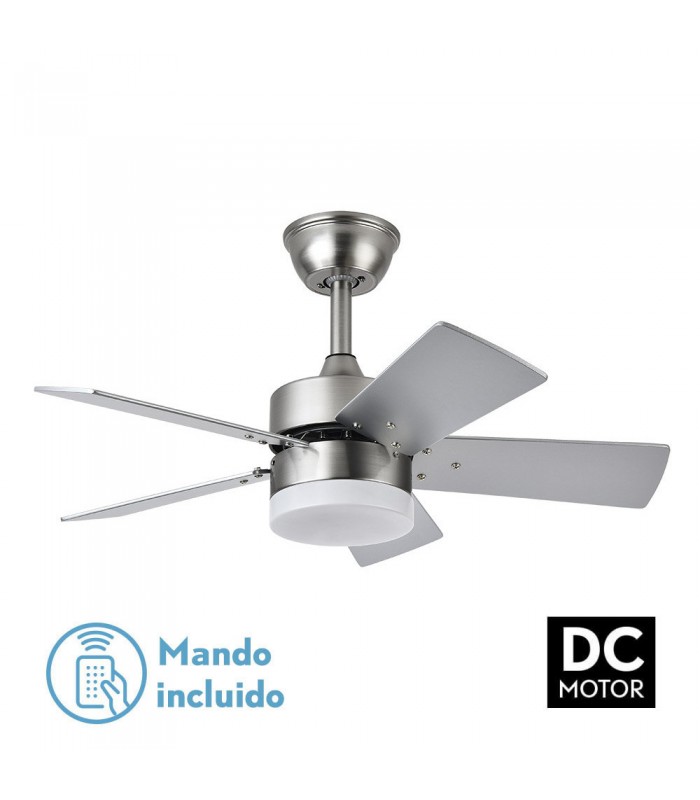 Ventilador de Techo MARTA Níquel DC 36W 3060Lm 5 Aspas Haya/Plata CCT