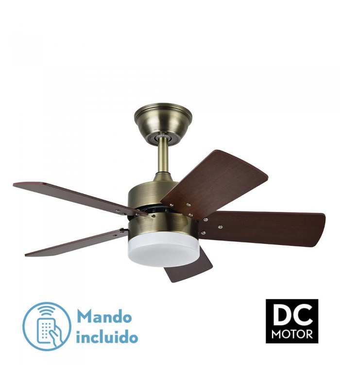 Ventilador de Techo MARTA Cuero DC 36W 3060Lm 5 Aspas Cerezo/Nogal CCT