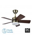 Ventilador de Techo MARTA Cuero DC 36W 3060Lm 5 Aspas Cerezo/Nogal CCT